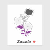 Subtiele aseksuele vlag bloemen sticker (Vel)