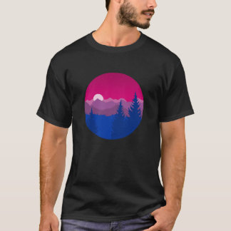 Subtiele biseksuele pride vlag berglandschap vinta t-shirt