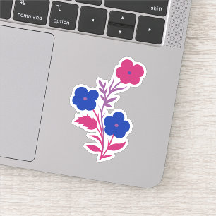 Subtiele biseksuele vlag bloemen sticker