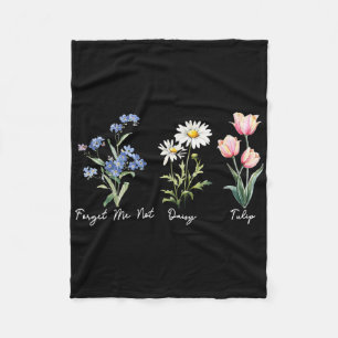 Subtiele Bloemen 8647 Trump Flowers Forget Me Not Fleece Deken