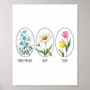 Subtiele Bloemen 8647 Trump Flowers Forget Me Not  Poster