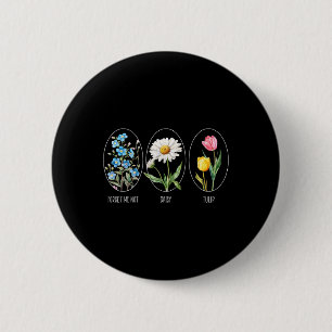 Subtiele Bloemen 8647 Trump Flowers Forget Me Not  Ronde Button 5,7 Cm