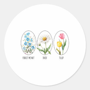 Subtiele Bloemen 8647 Trump Flowers Forget Me Not  Ronde Sticker