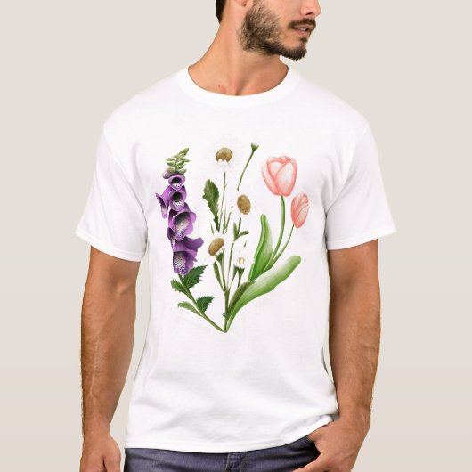 Subtiele Bloemen Anti Trump Shirt Bloemen Foxglove (Voorkant)