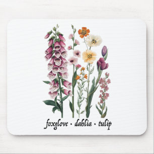 Subtiele Bloemen Anti Trump Vintage Foxglove Dahli Muismat
