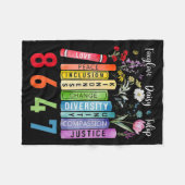 Subtiele Bloemen Foxglove Daisy Tulip Boekenliefhe Fleece Deken (Voorkant (Horizontaal))