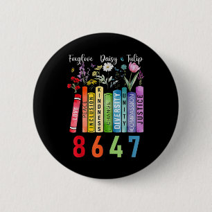 Subtiele Bloemen Foxglove Daisy Tulip Boekenliefhe Ronde Button 5,7 Cm