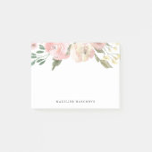Subtiele Bloemen Roze Waterverf Bloemen Gepersonal Post-it® Notes (Voorkant)
