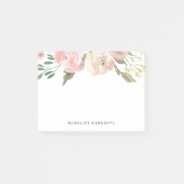 Subtiele Bloemen Roze Waterverf Bloemen Gepersonal Post-it® Notes