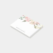 Subtiele Bloemen Roze Waterverf Bloemen Gepersonal Post-it® Notes (Schuin)