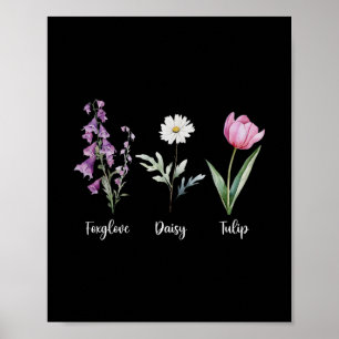 Subtiele bloemige anti-Trump-shirt bloemen vingerh Poster