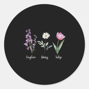 Subtiele bloemige anti-Trump-shirt bloemen vingerh Ronde Sticker