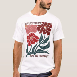 Subtiele bloemige anti-trump, vintage boho niet mi t-shirt