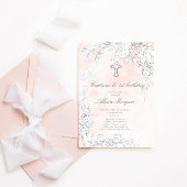 Subtiele bloesemdoop en eerste verjaardag kaart