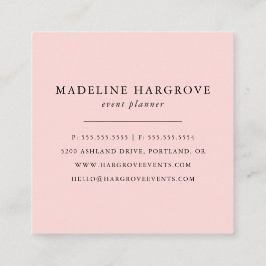 Subtiele Blooms Waterverf Bloemen Vierkante Visitekaartje (Achterkant)