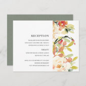 SUBTIELE BLOZENDE PERZIK ROZE WATERVERF FLORA ONTV KAART (Voorkant / Achterkant)