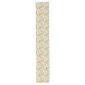 Subtiele Blues en Sinaasappels Leaf Design Lange Tafelloper (Voorkant)