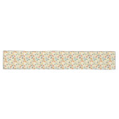 Subtiele Blues en Sinaasappels Leaf Design Lange Tafelloper (Horizontaal)