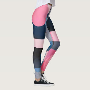 Subtiele Blues & Pinks in Geometrische abstractie Leggings
