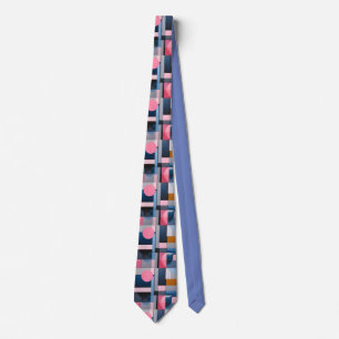 Subtiele Blues & Pinks in Geometrische abstractie Stropdas
