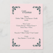 Subtiele Blush & Leigrijze Bloemendiner Menu (Voorkant)