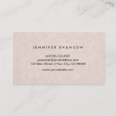 Subtiele Blush Roze Elegante Papier Textuur Visitekaartje (Achterkant)