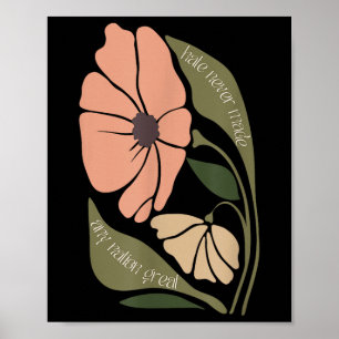 Subtiele Boho Bloemen Anti Trump P Liberaal protes Poster