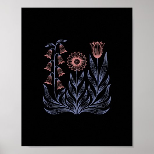 Subtiele Boho Bloemen Anti Trump Poster (Voorkant)