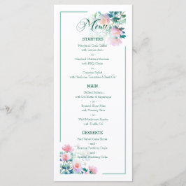 Subtiele Botanische Blush Roze Pioen Bloemen Bruil Menu