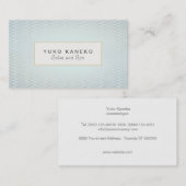 Subtiele Chevron Lichtblauwe Salon en Spa Visitekaartje (Voorkant / Achterkant)