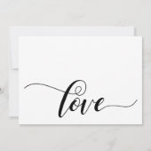 Subtiele, chic typografie op witte save the date (Achterkant)
