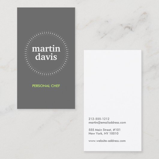 SUBTIELE CIRKEL op GRIJS Visitekaartje (Voorkant / Achterkant)