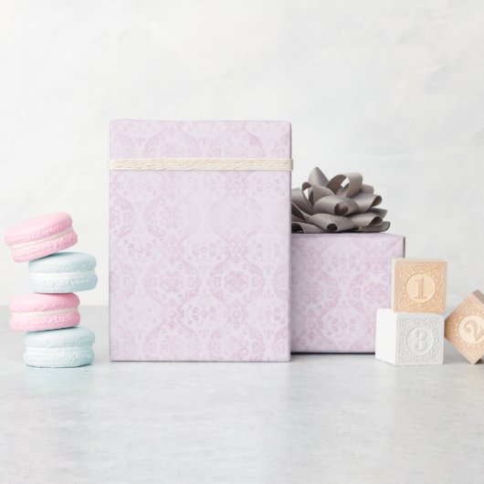 Subtiele Damask Texture Pattern Wrapping Paper Rol Cadeaupapier (Baby Shower)