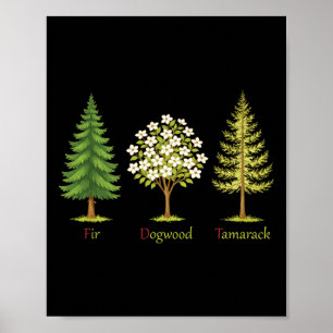 Subtiele dennen hondsdraf lorken bomen anti Trump Poster