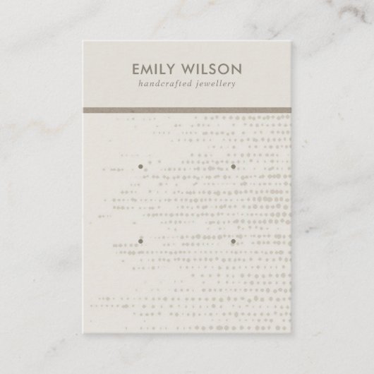 SUBTIELE EIWIT STIPPEN 2 STUD OORBEL DISPLAY KAART VISITEKAARTJE (Voorkant)