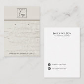 SUBTIELE EIWIT STIPPEN KETTING OORBEL DISPLAY VISITEKAARTJE (Voorkant / Achterkant)