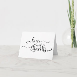 Subtiele, Elegante Liefde en Dank met Zwarte Lette Bedankkaart