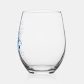 Subtiele elegante naam, kobalt tropische frangipan wijnglas zonder voet (Links)