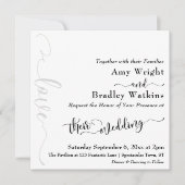 Subtiele, elegante typografie zwart op witte bruil kaart (Voorkant)