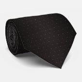 Subtiele Elegante Zwarte & Gouden Micro Stip Stropdas (Opgerold)