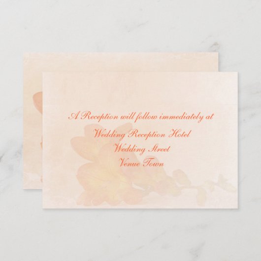 Subtiele Freesia Bloem Bruiloft Ontvangst Enclosur Informatiekaartje (Voorkant / Achterkant)