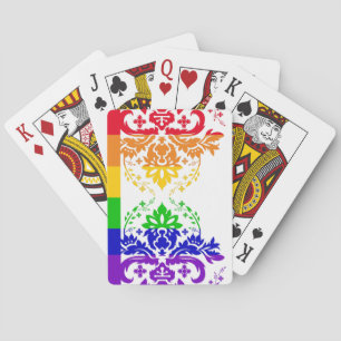 Subtiele gay vlag horizontale strepen damast pokerkaarten