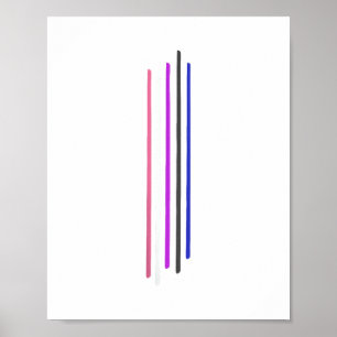 Subtiele Genderfluid Pride GenderFluid Flag Poster