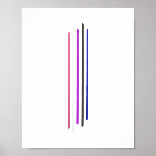 Subtiele Genderfluid Pride GenderFluid Flag Poster (Voorkant)