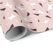 Subtiele Geo Sterren & Driehoeken – Roze Cadeaupapier (Rol Hoek)