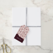 Subtiele Geometrie: Sterren & Driehoeken – Roze Cadeaulabel (Met Touw)