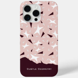 Subtiele Geometrie: Sterren & Driehoeken – Roze iPhone 15 Pro Max Hoesje