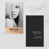 Subtiele gouden Glitter Model en Actrice Fotokaart Visitekaartje (Voorkant / Achterkant)