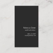 Subtiele gouden Glitter Model en Actrice Fotokaart Visitekaartje (Achterkant)