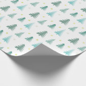 Subtiele groene bomen Kerstmis Cadeaupapier (Hoek)